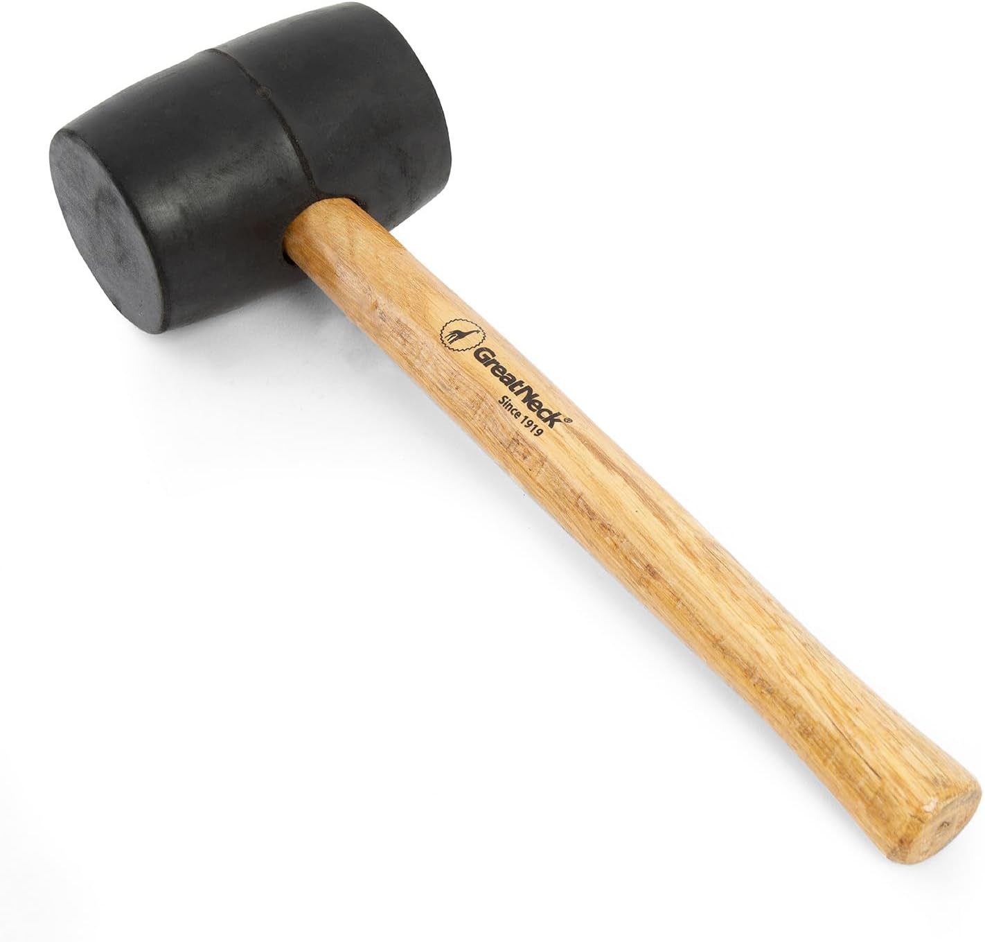 GreatNeck RM16 Rubber Mallet, 16 Oz. Rubber Hammer, Mallet with Hardwood Handle, Surface-Safe for Woodworking, Automotive, and Tile Projects - Image 1