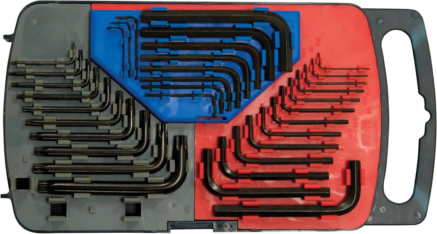GreatNeck® 34 Piece Hex Key Set with Case- Metric, SAE and Star - Image 1