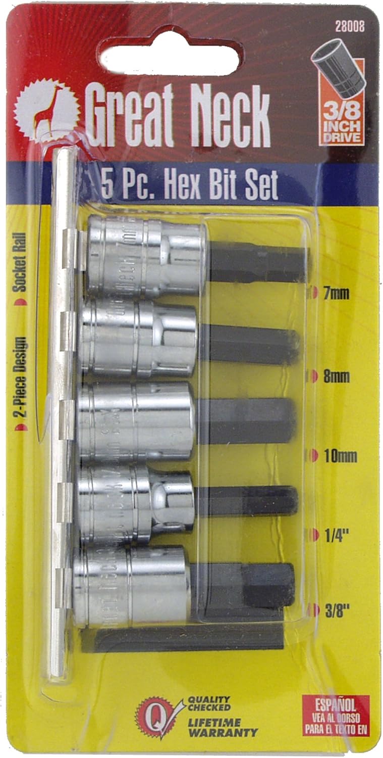 GreatNeck 28008 5 Piece Hex Bit Set - Image 1