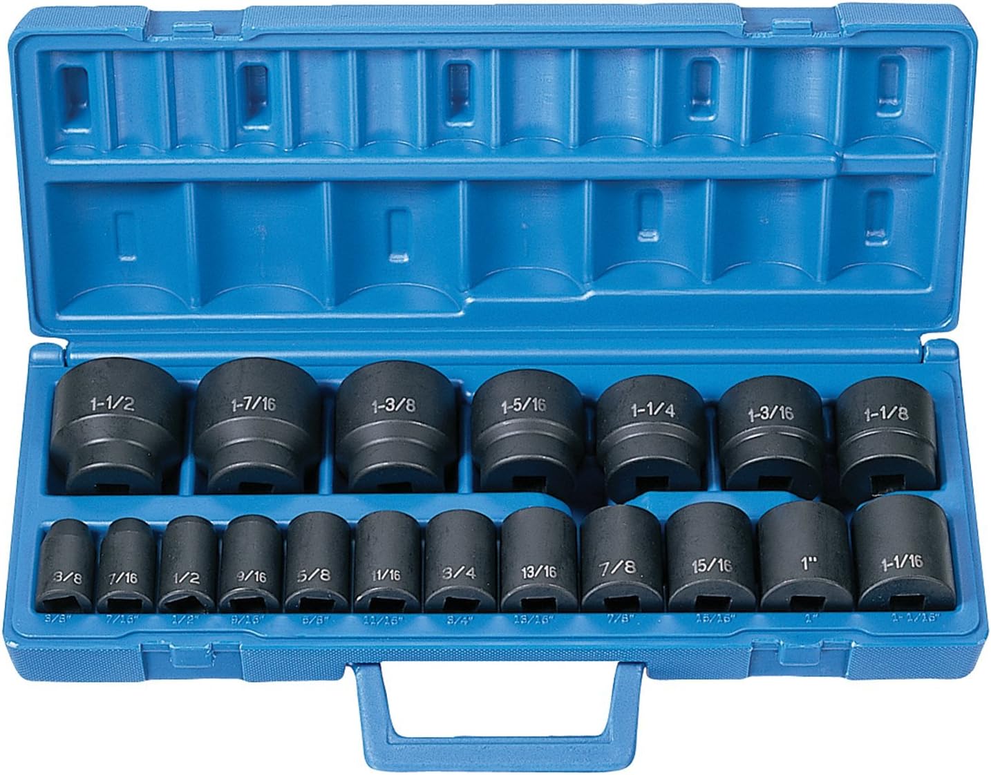 Grey Pneumatic (1319) 1/2" Drive 19-Piece Standard Length Fractional Master Socket Set - Image 1