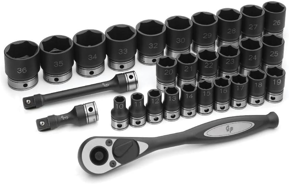 Grey Pneumatic Corp - 1/2 Dr. 29Pc Metric Duo-Socket Set - 6 Pt. (82629M) - Image 1