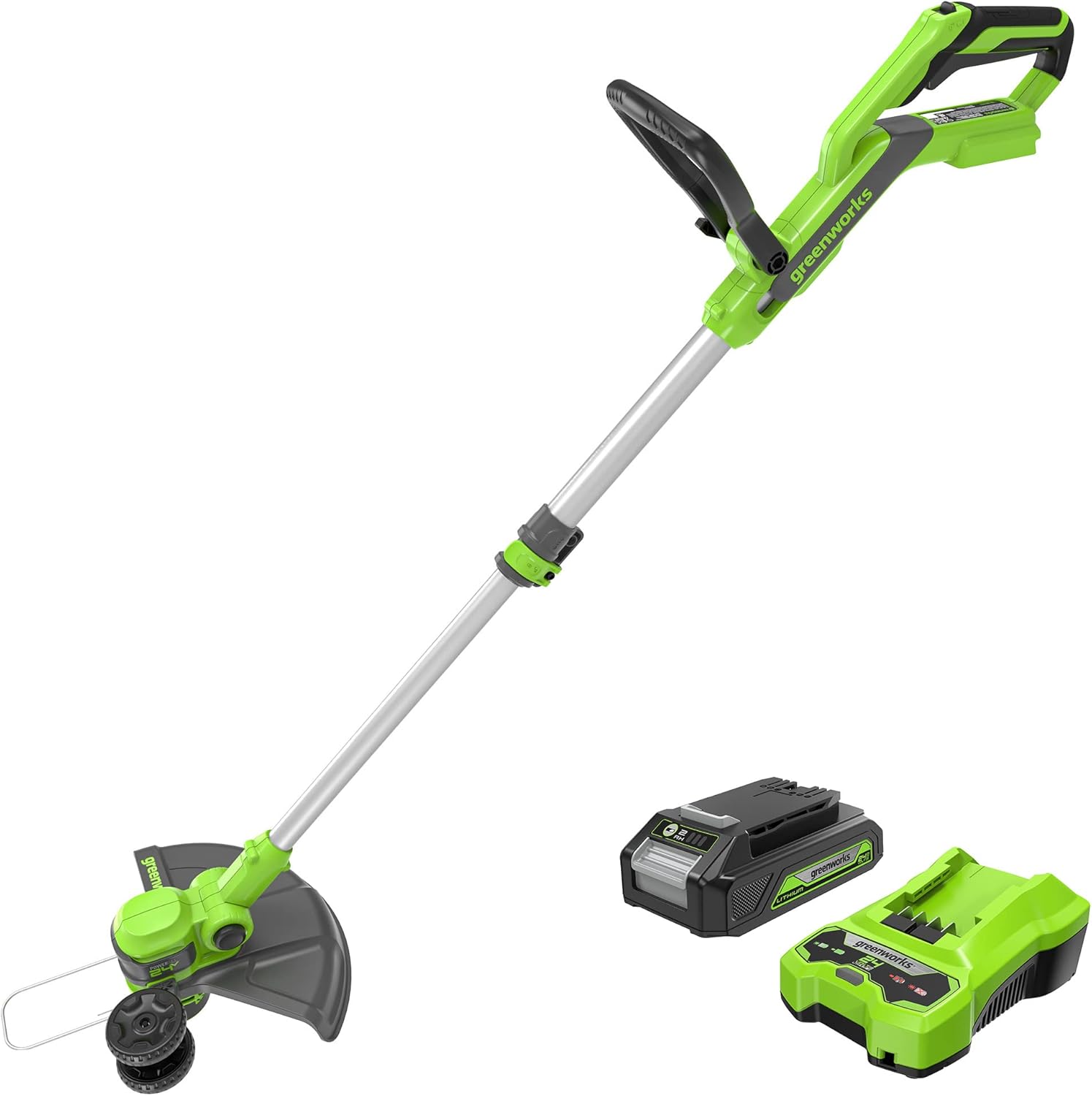 Greenworks 24V Cordless String Trimmer/Edger (Gen 2), 12" Cutting Width, Ultra-Light 6 lbs Design, with 2.0Ah Battery & Charger Included - Image 1