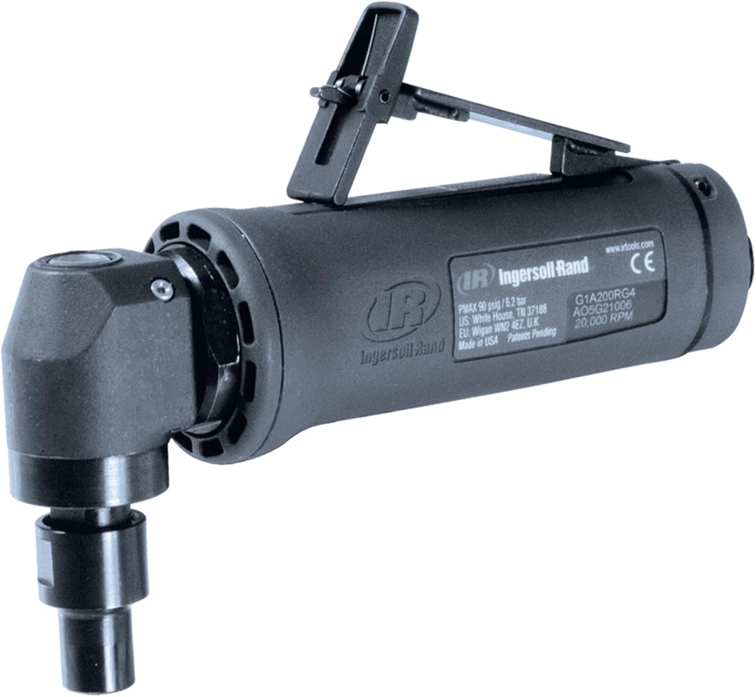 Ingersoll Rand G1A200RG4 Angle Air Die Grinder, 20,000 RPM, 0.4 HP, 1/4" Collet, Rear Exhaust - Image 1