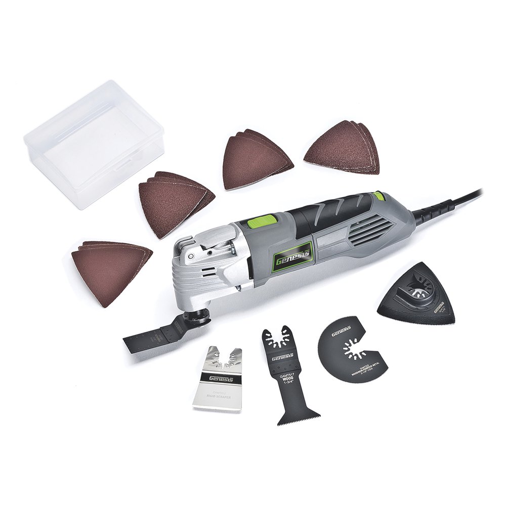 Genesis GMT25T 2.5-Amp Variable Speed Oscillating Tool with Tool-less Blade Change 17-Piece Accessory Set and 2 Year Warranty - Image 1