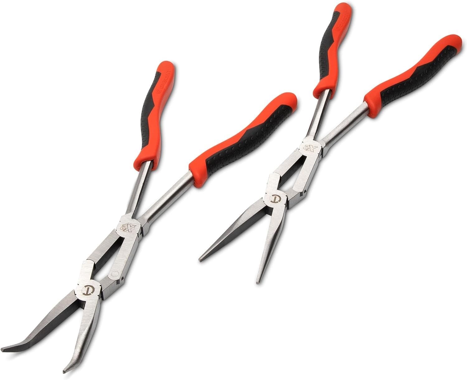 Crescent X2 Straight & Bent Long Nose, Dual-Material Plier Set - Premium Basic Tools - PSX204C - 13", Red & Black - Image 1