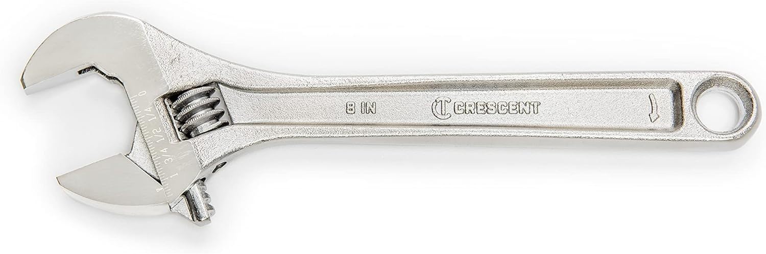 Crescent 8in Adjustable Wrench Chrome Finish - Image 1