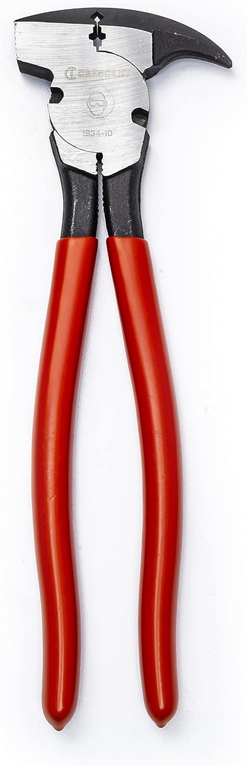 Crescent Dipped Handle, Heavy-Duty Solid Joint Fence Tool Pliers - Premium Wire Cutter & Staple Puller - 193410CVNN-05-10", Red - Image 1