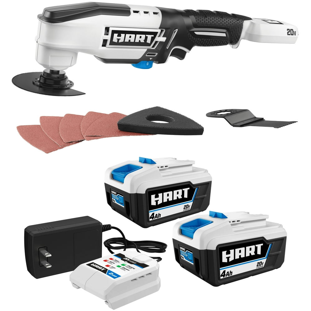 HART 20-Volt 2-Pack 4Ah and Charger Starter Kit and Muti-Tool Bundle - Image 1