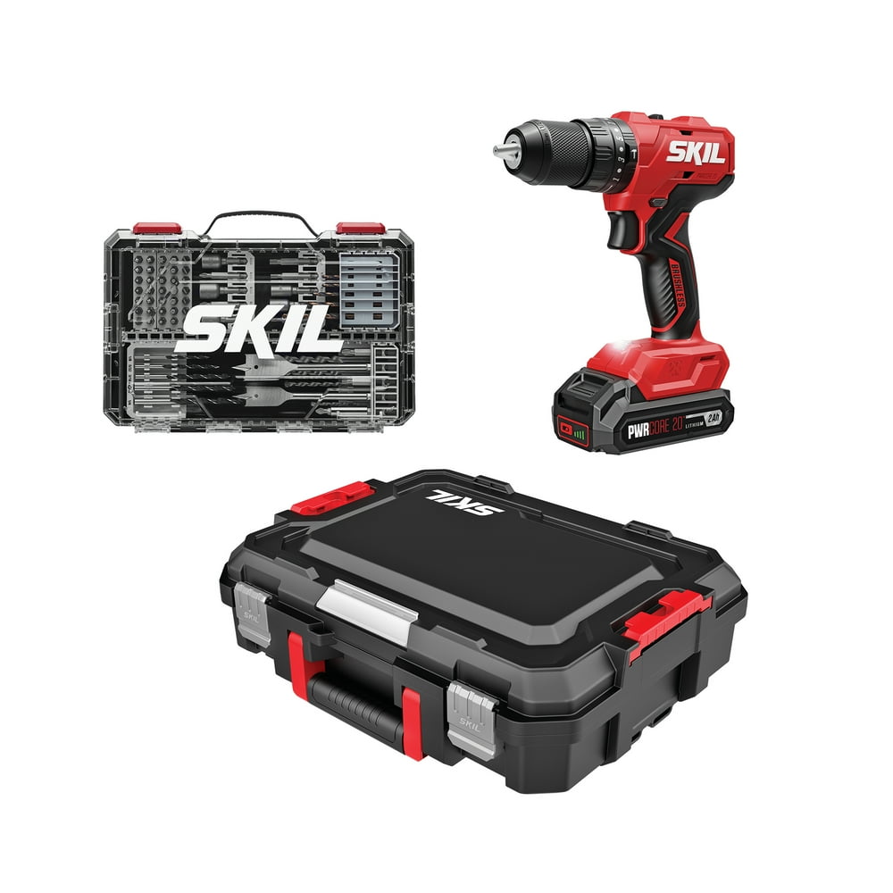 SKIL PWR CORE 20 Brushless 20V Hammer Drill Kit and Drill/Drive Bit Set - Image 1