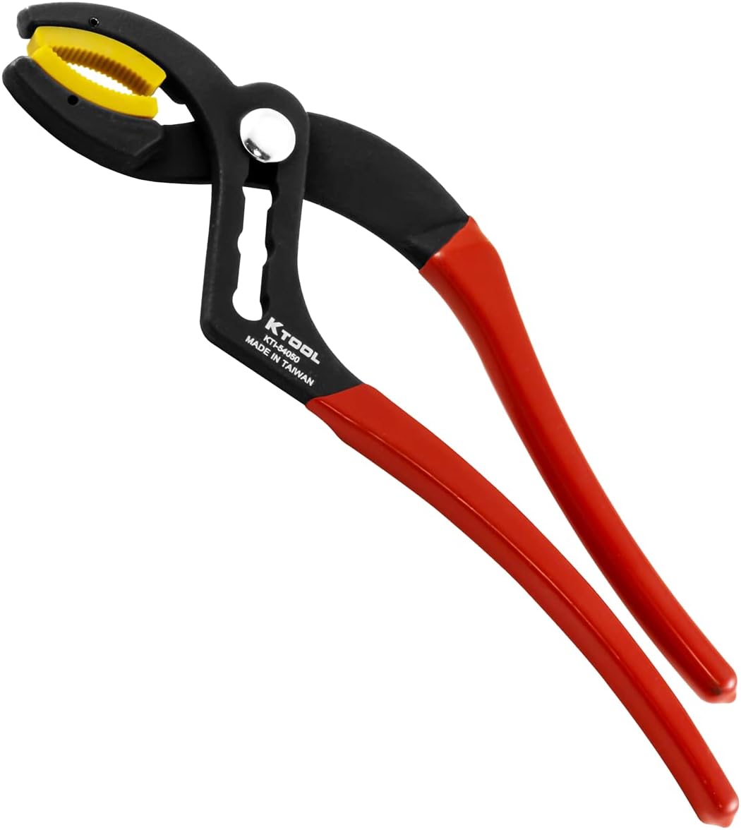 K Tool International 54050; 10" Long Cannon Plug Pliers, Non-Marring Nylon Jaw, 4 Adjustable Positions, Fits A-N Electrical Connectors 3/4" to 2-1/2" Ideal for Gripping Items without Damaging - Image 1