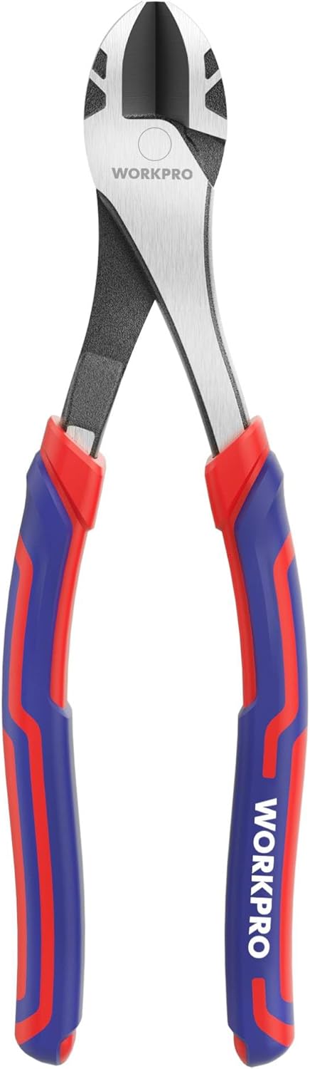 WORKPRO 8 Inch High Leverage Diagonal Pliers, Wire Cutters Heavy Duty in CRV Steel, Diagonal Cutters for Cutting Wires - Image 1