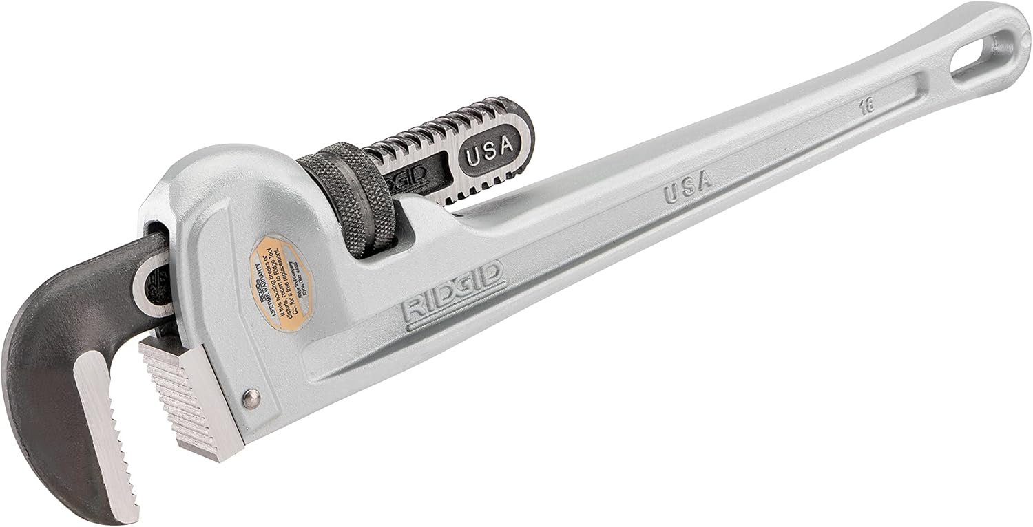 RIDGID 31110 Model 836 Aluminum Straight 36" Plumbing Pipe Wrench, Silver, Made In The USA - Image 1