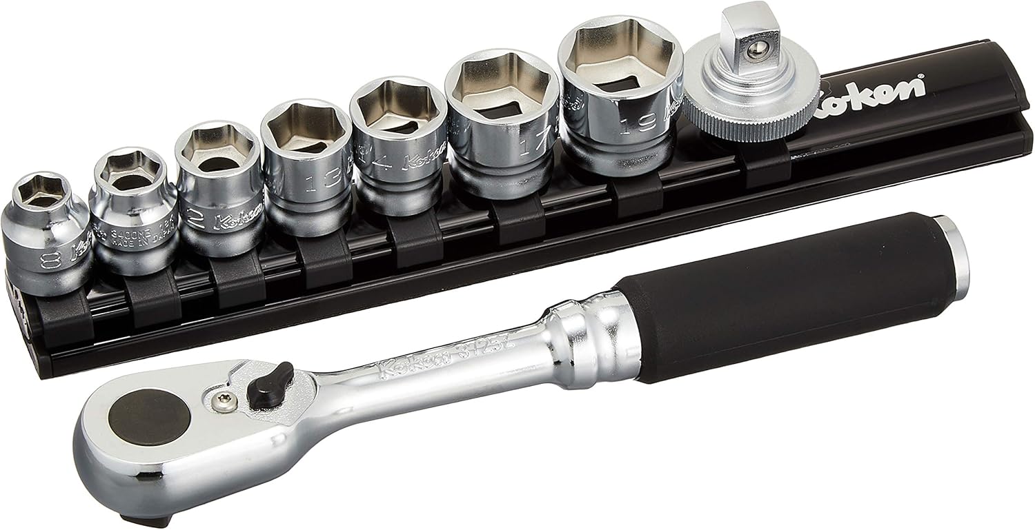 Ko-ken 3285ZE 3/8 Sq. Dr. 9 Piece Z-Series 6-Point Metric Socket set 8-19mm - Image 1