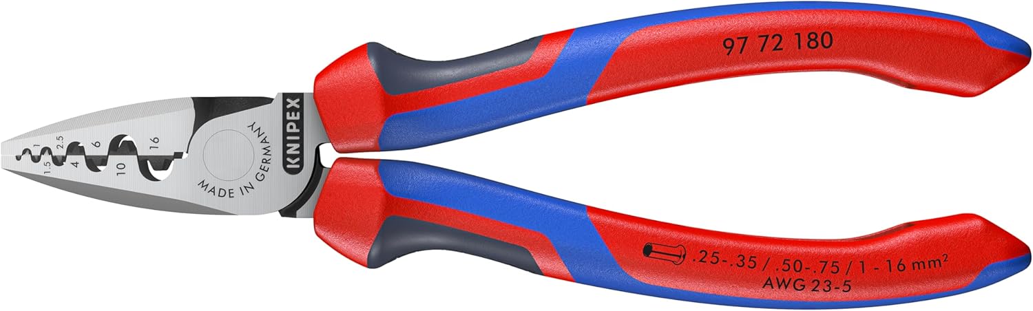 KNIPEX Crimping Pliers for Wire Ferrules,Red - Image 1