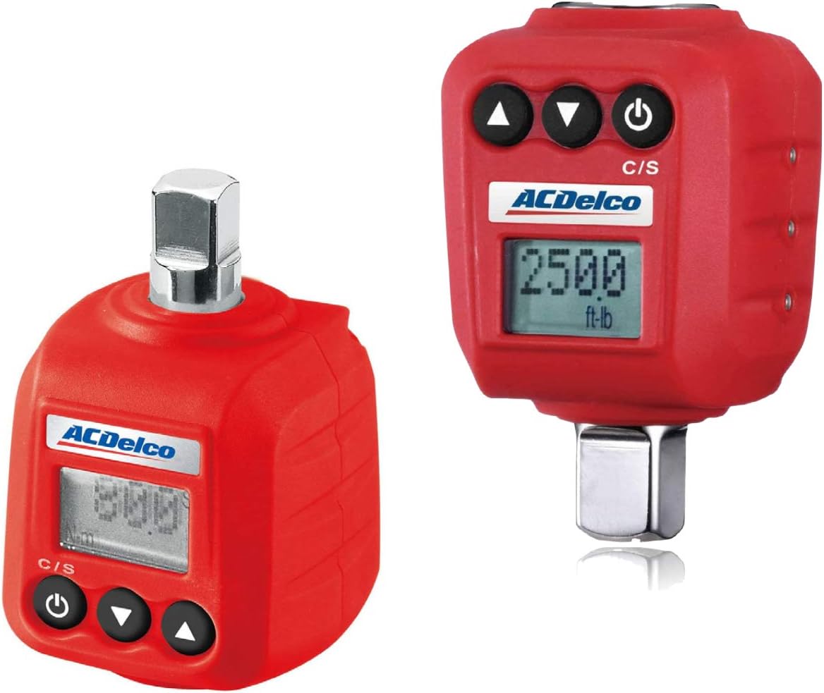 ACDelco ARM602-34A 3/8” & ½” Heavy Duty Digital Torque Adapter Combo Kit with Buzzer and LED Flash Notification – ISO 6789 Standards with Certificate of Calibration - Image 1