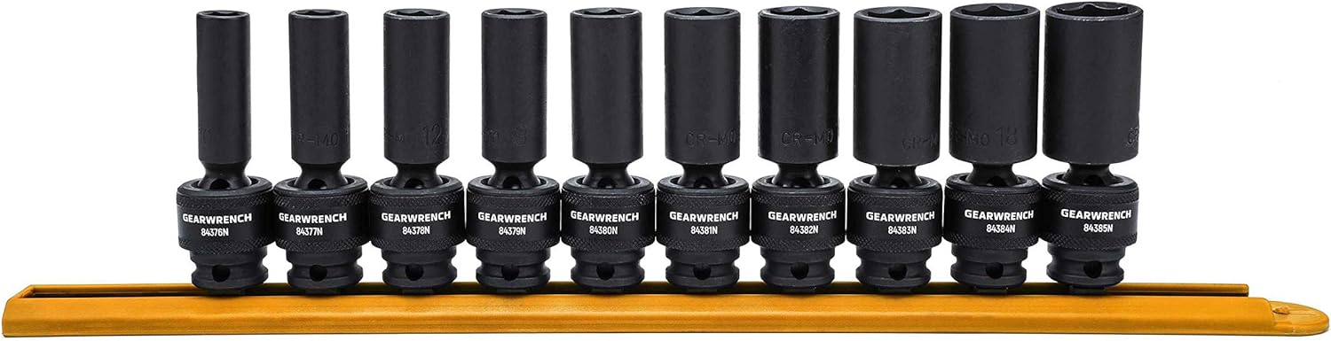 GEARWRENCH 10 Pc. 3/8 Inch Drive 6 Pt. Deep Universal Impact Socket Set, Metric - 84924N - Image 1