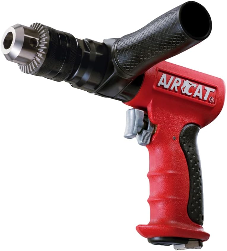 AIRCAT Pneumatic Tools 4450: 1/2-Inch Reversible Composite Drill Air Tool, Side Handle, 400 RPM, .60 HP Motor - Image 1