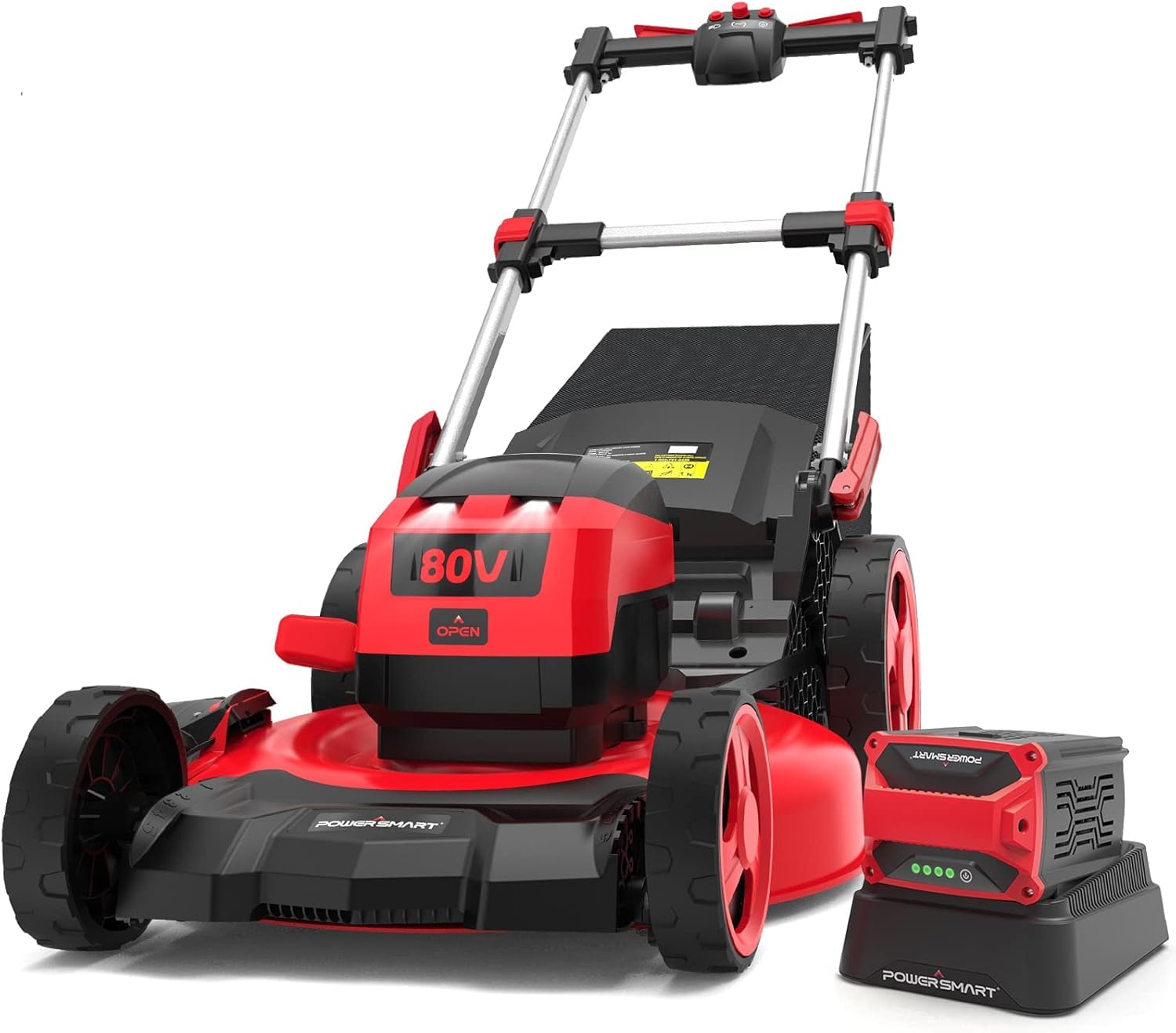 PowerSmart 80V MAX 21-Inch Brushless Self-Propelled Lawn Mower, 3-in-1 Mowing Function with 6.0Ah Battery and Charger - Image 1