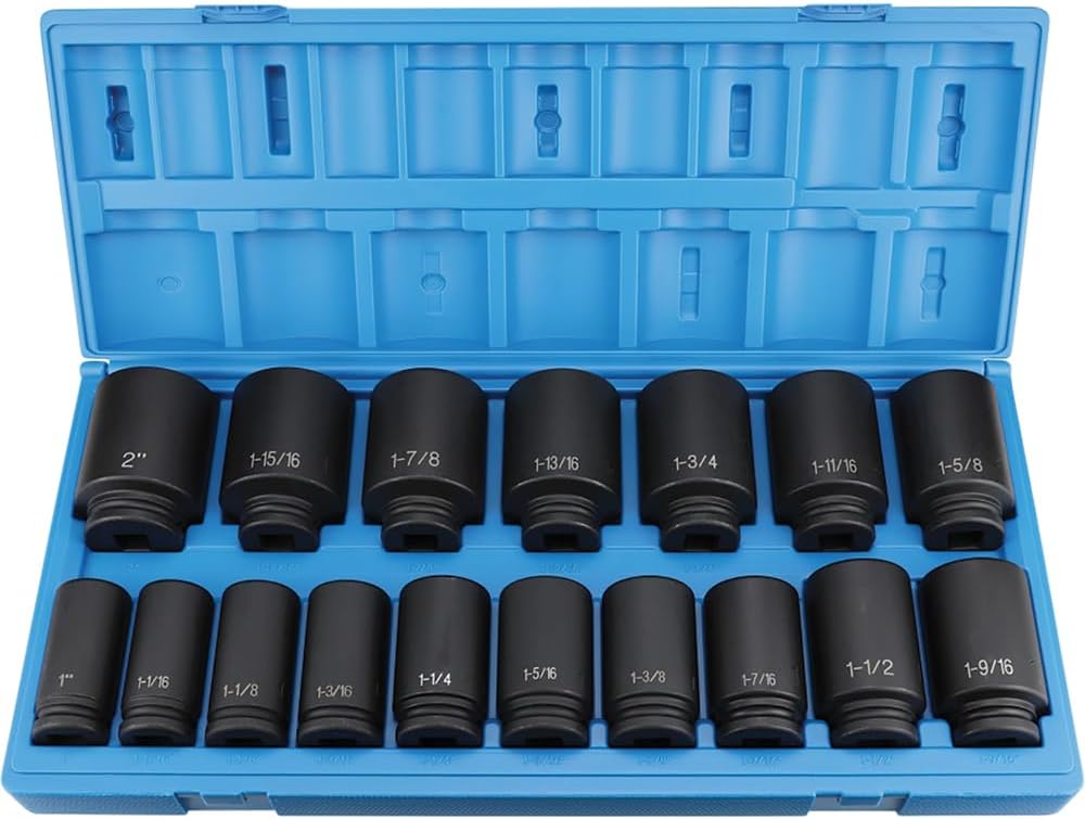 Grey Pneumatic 3/4" Dr. 17 Piece Deep Fractional Set 1"-2" - Image 1