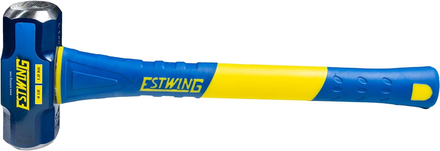 Estwing 4-Pound Hard Face Sledge Hammer, 50-55 HRC, 16-Inch Fiberglass Handle, Overstrike Protection, Textured Grip - Image 1