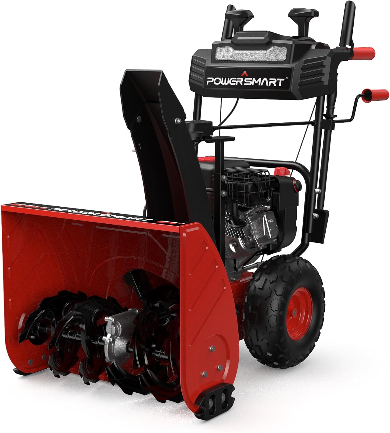 PowerSmart Snow Blower, 24-Inch Gas Powered by B&S 208cc Engine, 120V Electric Start, 13-Inch Snow Tires, Handle Warmer, Two-Stage Snow Blowers with LED Lights - Image 1