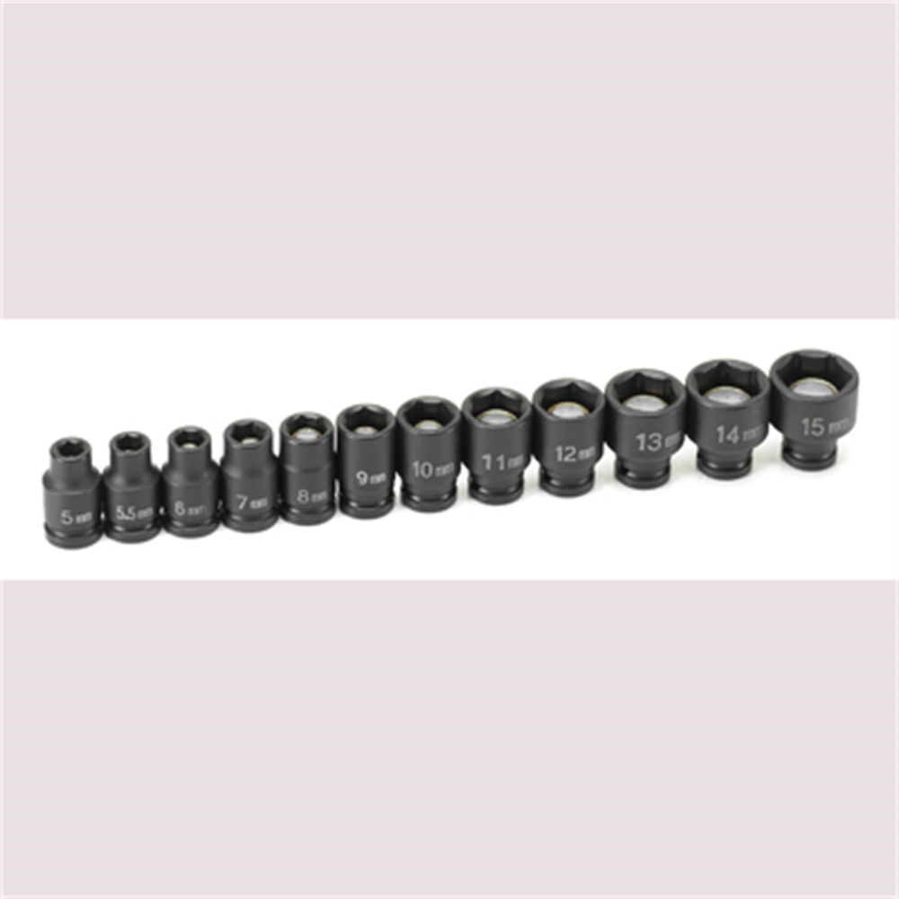 Grey Pneumatic 9712MG, 1/4-inch Chrome Finish Socket Wrench & Set, 12 Piece - Image 1