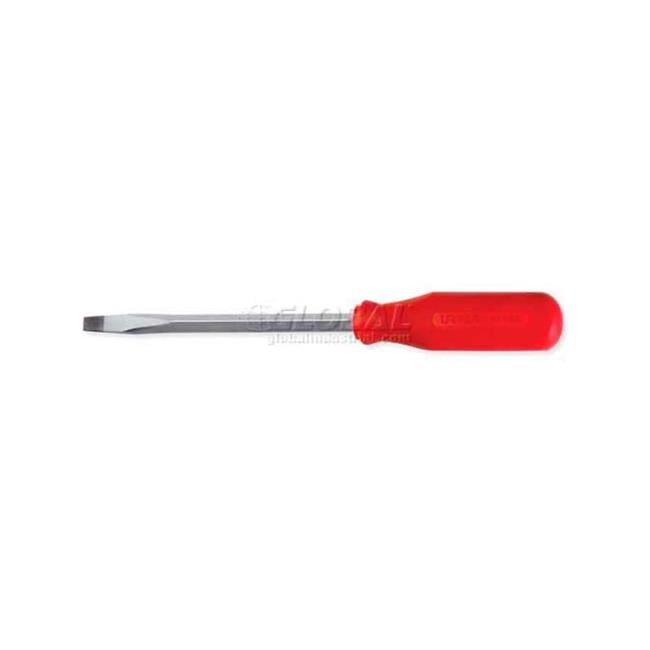 Urrea Professional Tools B993022 Red Handled Screwdriver, Slotted Tip 7.93 in., 4 in. x 0.25 in. Square Shank - Image 1
