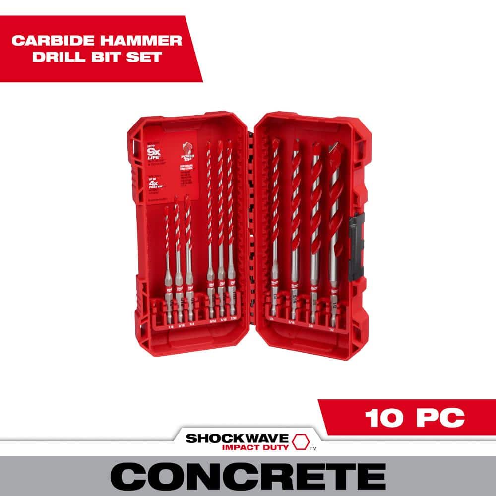 SHOCKWAVE Carbide Hammer Drill Bit Set. (10-Piece) - Image 1