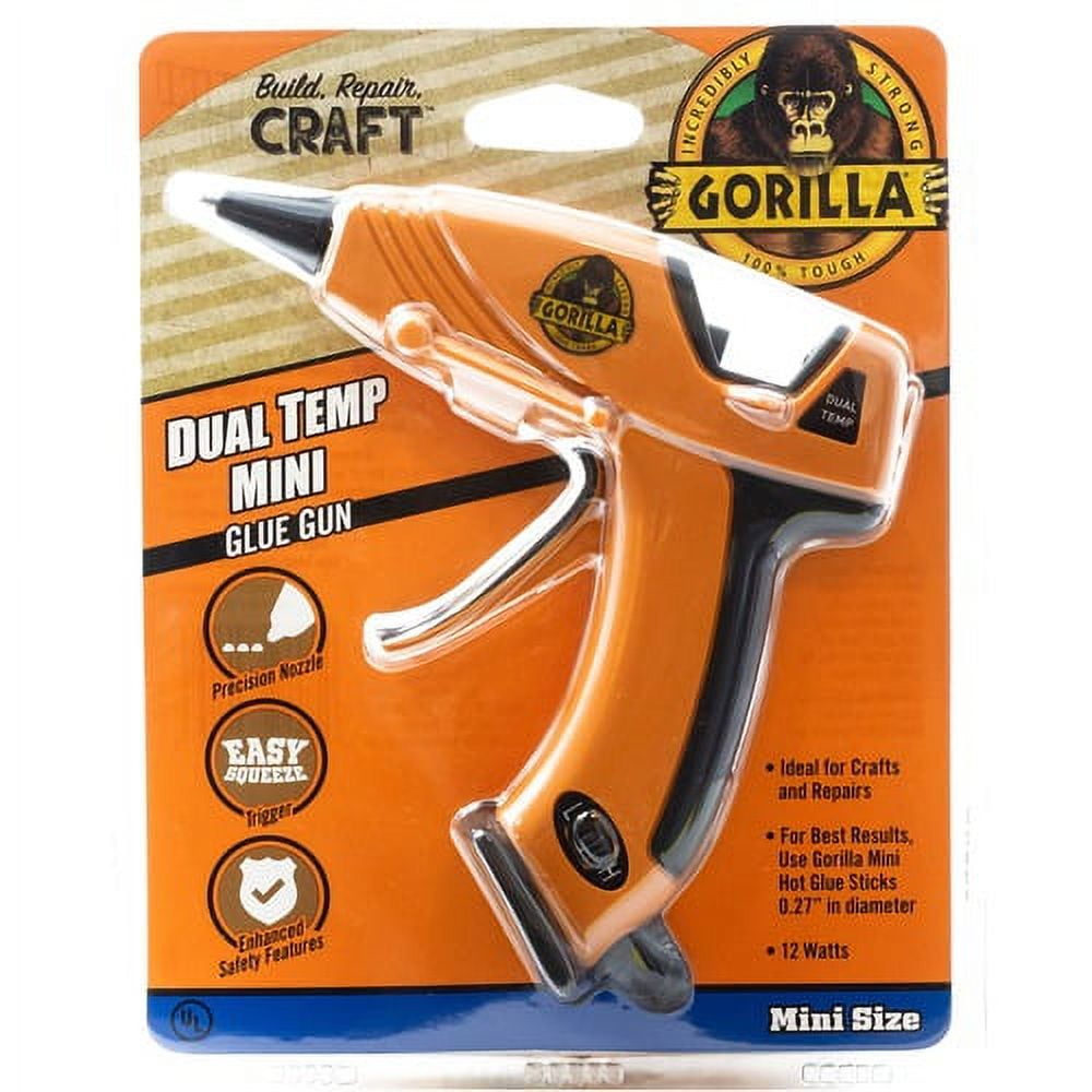 Gorilla Glue Dual Temp Mini Glue Gun - Orange, Black | Bundle of 2 Each - Image 1