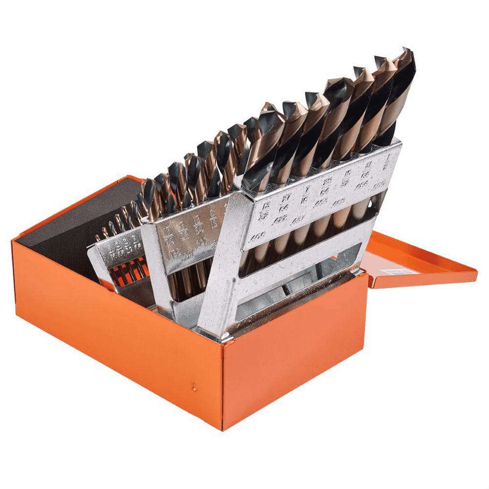 KnKut 29 Piece Short Stubby Length Drill Bit Set 1/16"-1/2" by 64ths - Image 1