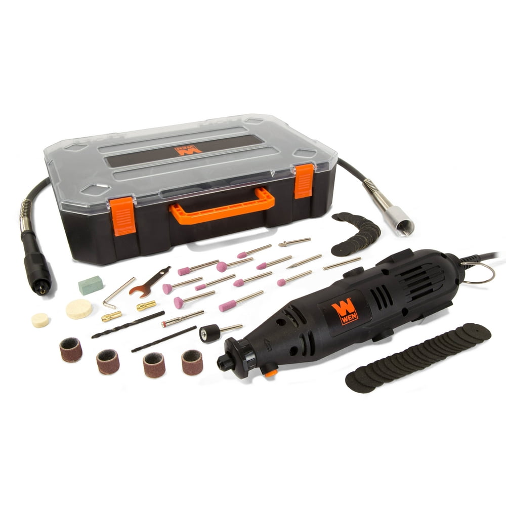 WEN 1-Amp Variable Speed Rotary Tool, 100+ Accessories, Carrying Case And Flex Shaft - Image 1