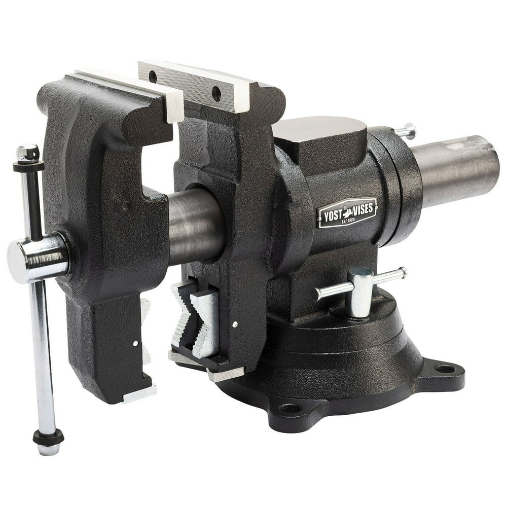 Yost Vises 760-DI Multi-Jaw Rotating Vise 6 Inch Jaw Width | 2 in 1 Multipurpose Bench and Pipe Vise | Secure Grip with Swivel Base | Made with a Combination of Ductile Iron & Hardened Steel - Image 1
