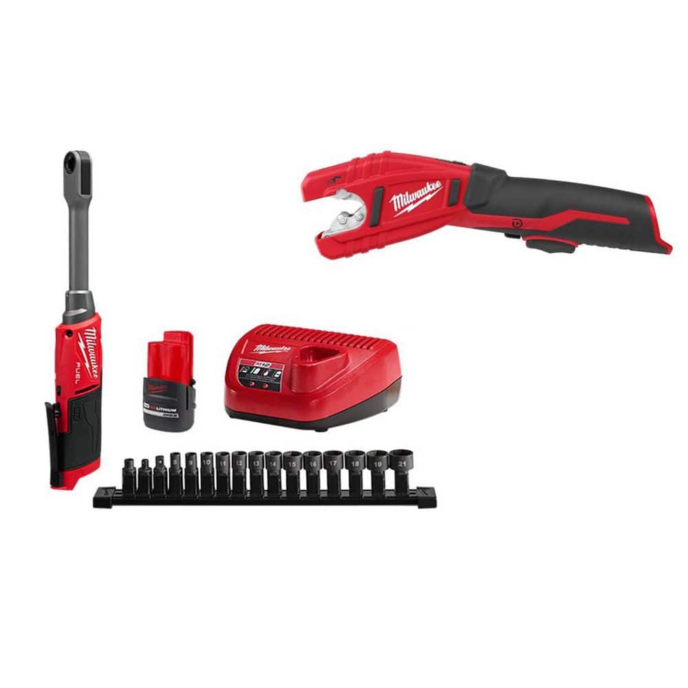 M12 FUEL 12V Lithium-Ion 3/8 in. & 1/4 in. Brushless Compact Cordless Ratchet with Copper Tubing Cutter - Image 1