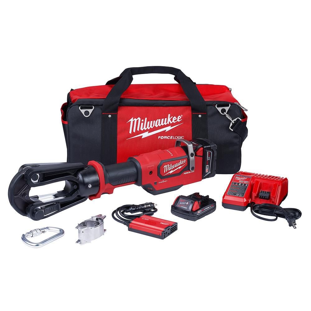 M18 18V 15-Ton Lithium-Ion Cordless FORCE LOGIC Utility Crimper with 2-Batteries, Charger Tool Bag - Image 1
