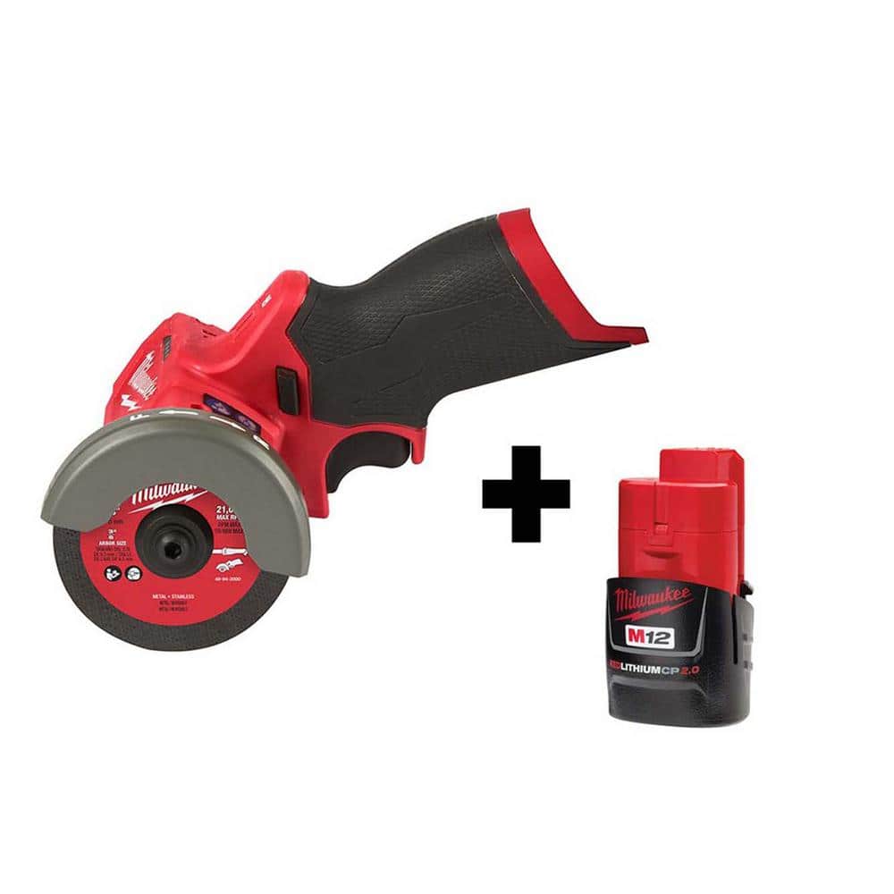 M12 FUEL 12V 3 in. Lithium-Ion Brushless Cordless Cut Off Saw with M12 2.0 Ah Battery - Image 1