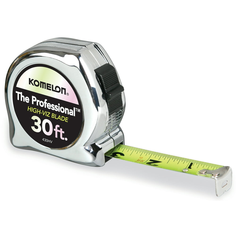 Komelon USA 430HV 1" X 30' Chrome Professional Tape Measure - Image 1