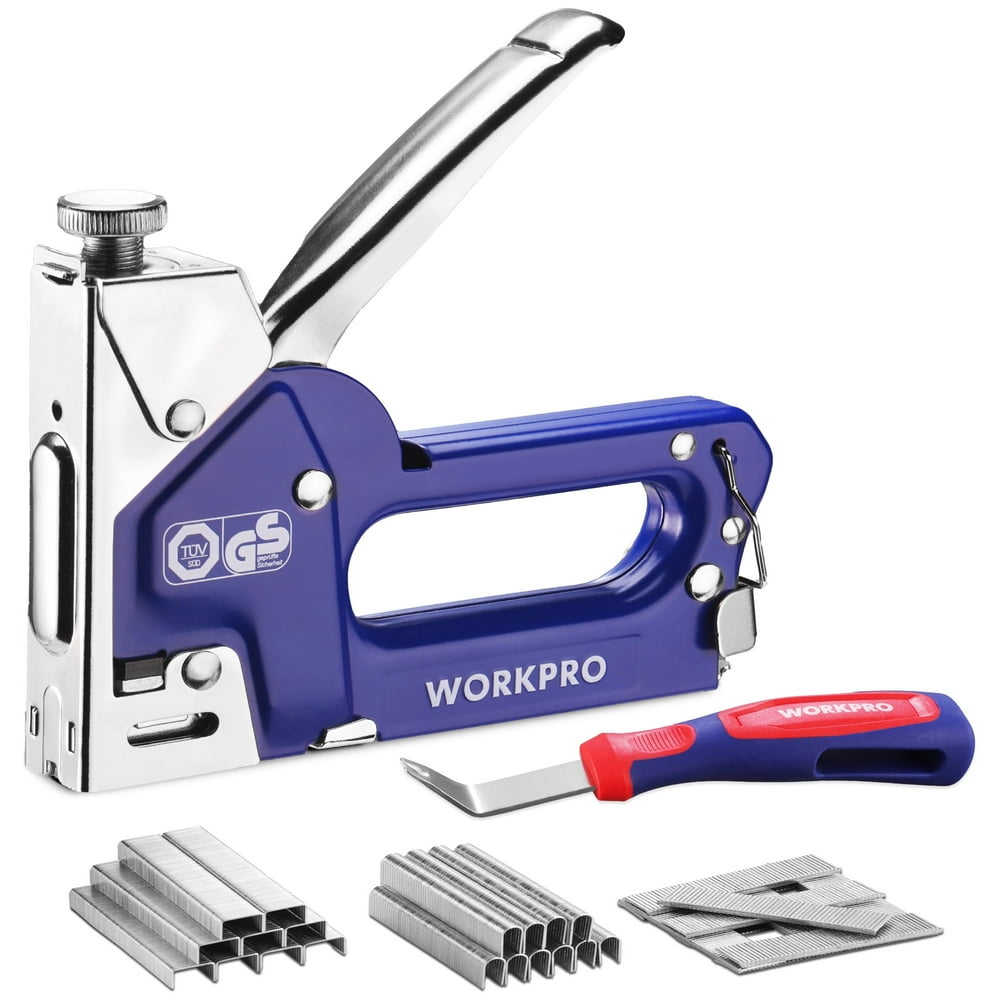 WORKPRO 3-in-1 Staple Gun Kit with 1500 Staples & Remover, Compatible with T50, U-Type, Brad Nails – Heavy Duty Manual Stapler for Upholstery & DIY - Image 1