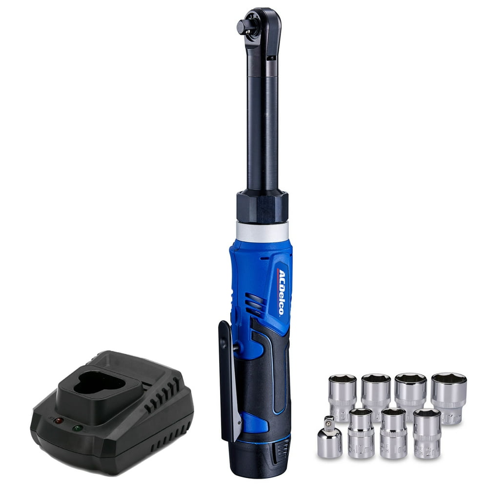 ACDelco ARW1218-3P G12 Series 12V Li-ion Cordless 3/8 40 ft-lbs. Extended Ratchet Wrench Tool Kit, - Image 1