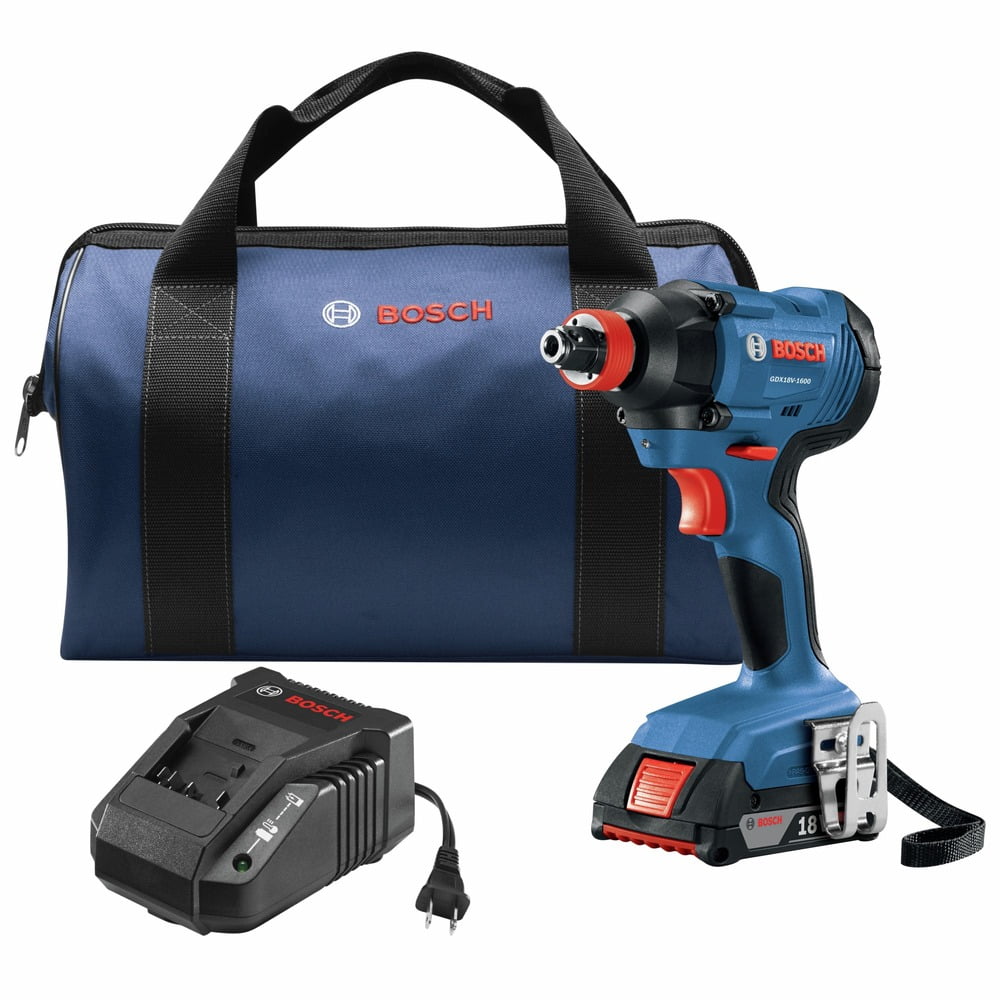 Bosch GDX18V-1600B12 18V Freak Lithium-Ion 1/4 in. and 1/2 in. Cordless Two-In-One Bit/Socket Impact Driver Kit (2 Ah) - Image 1