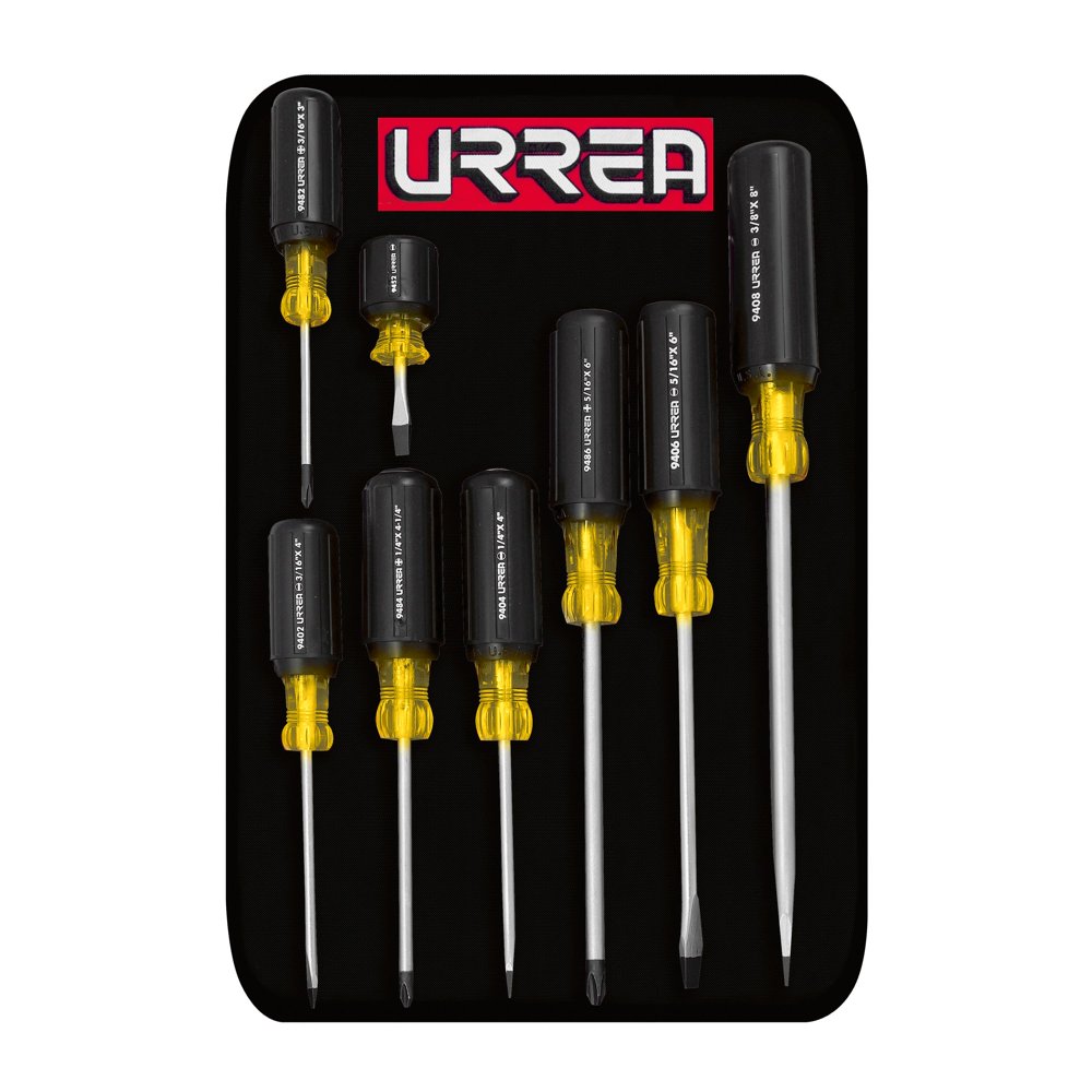Urrea Cushion Grip Screwdriver Set, 8 Pieces - Image 1