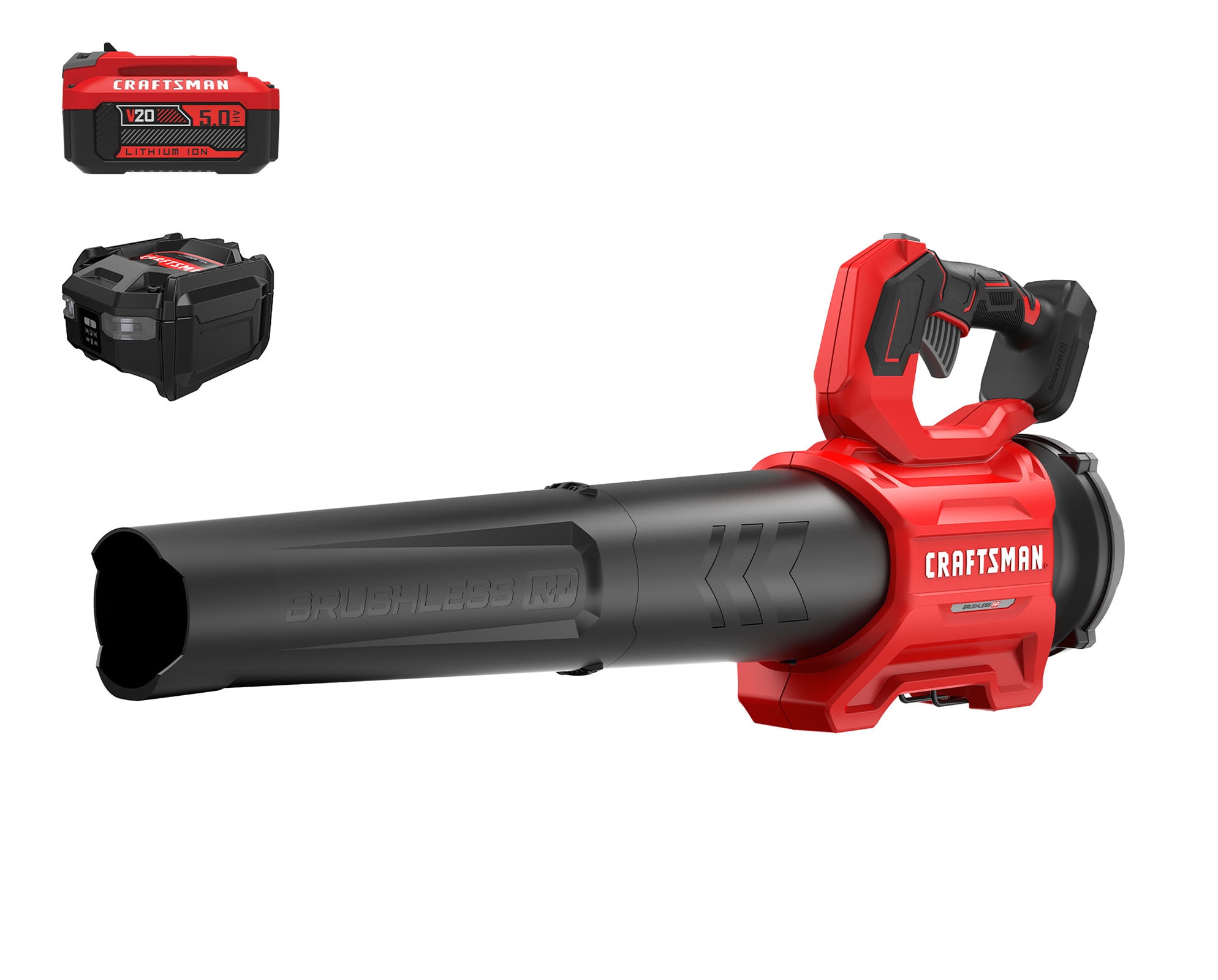 CRAFTSMAN V20 Brushless RP 20-volt 410-CFM 110-MPH Battery Handheld Leaf Blower 5.0 Ah - Image 1