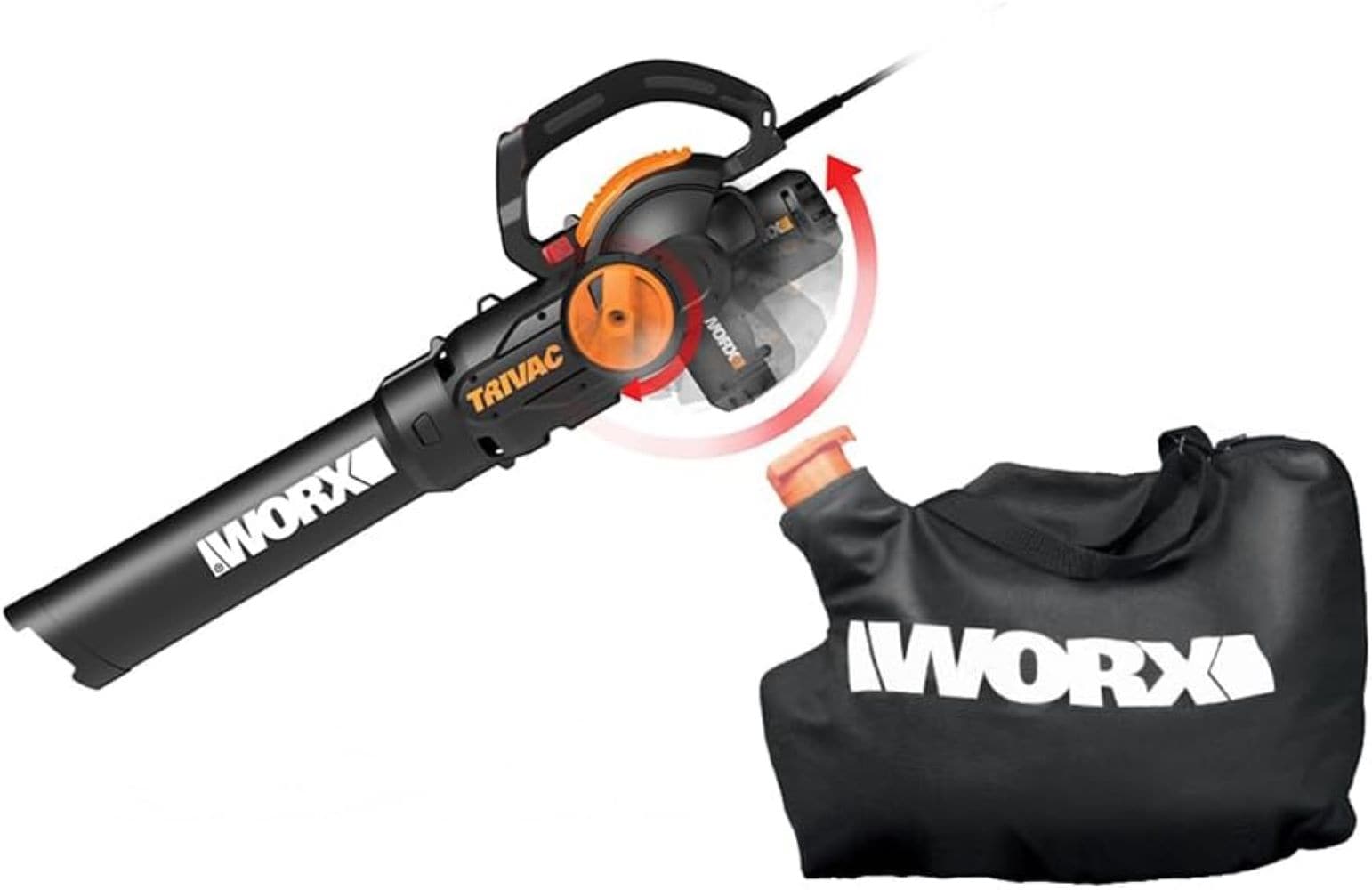 WORX Trivac 2.0 600-CFM 70-MPH Corded Electric Handheld Leaf Blower - Image 1