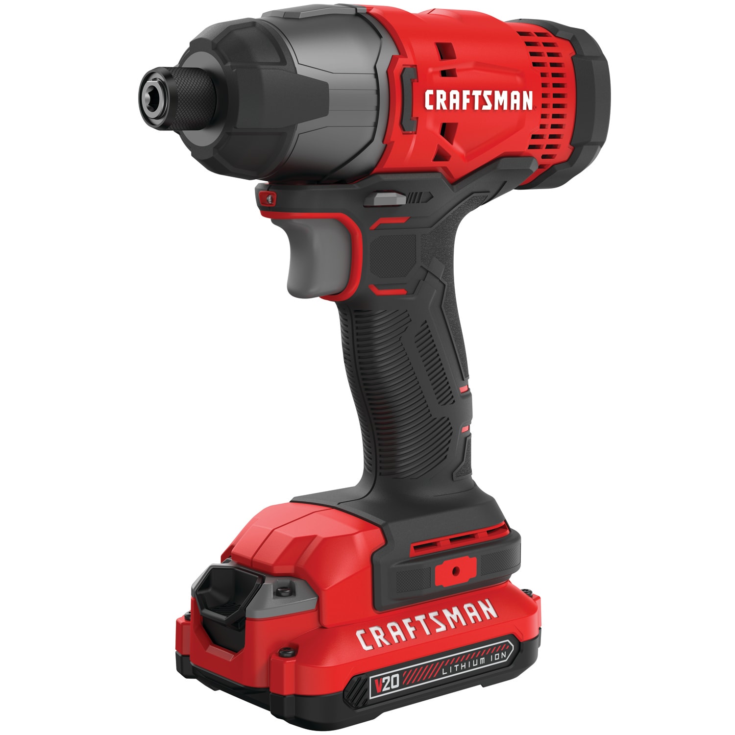 CRAFTSMAN 20V MAX Impact Driver Kit, 1/4 Inch, 2,800 RPM, LED Work light, Battery and Charger Included (CMCF800C1) - Image 1