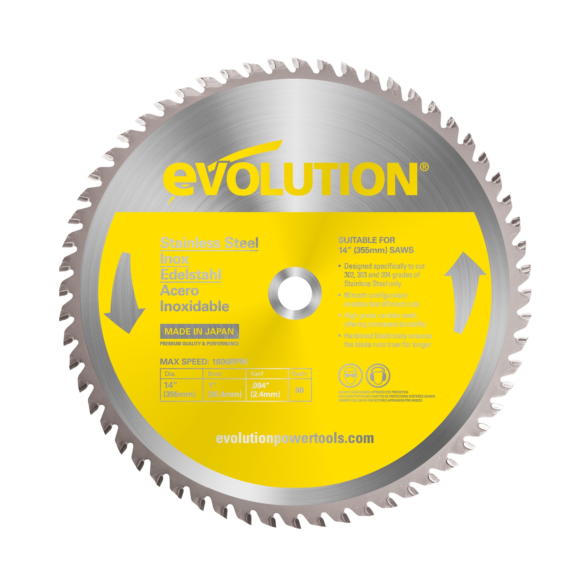 14 in. 90-Teeth Stainless-Steel Cutting Saw Blade - Image 1