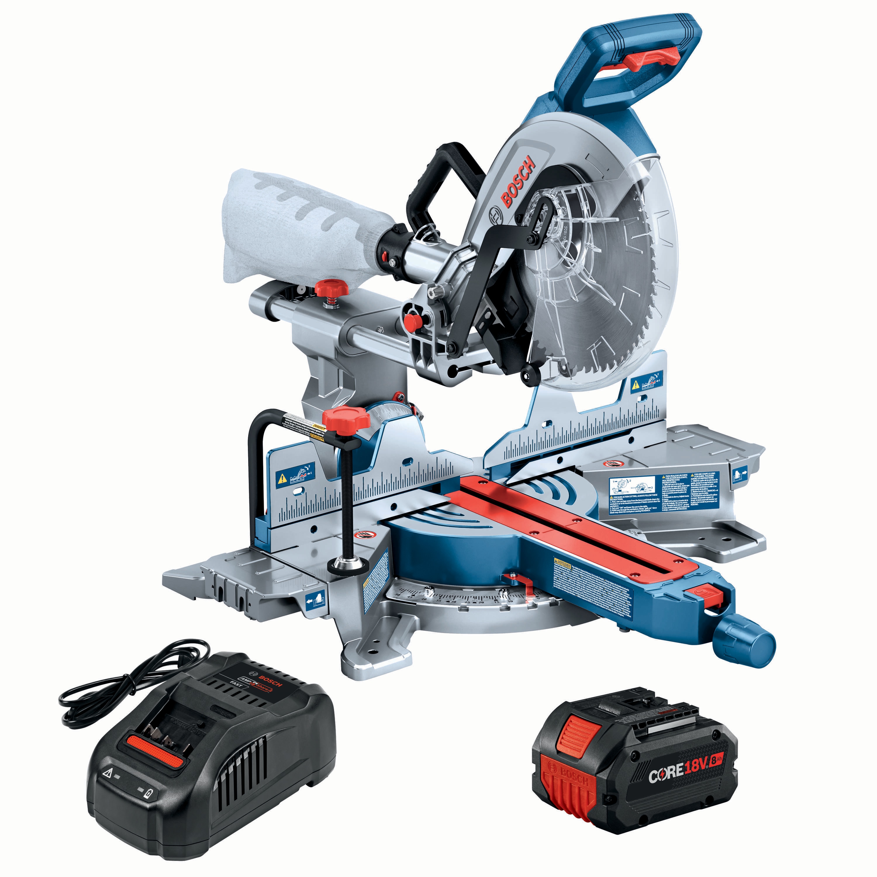 Bosch 10-in 8-Amp 18-volt Dual Bevel Sliding Compound Cordless Miter Saw ( Battery Included ) - Image 1