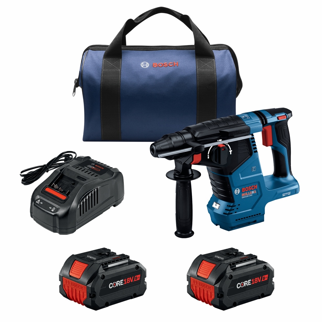 Bosch Bulldog 18-volt 8 -Amp SDS-Plus SDS-plus Variable Speed Cordless Rotary Hammer Drill - Image 1