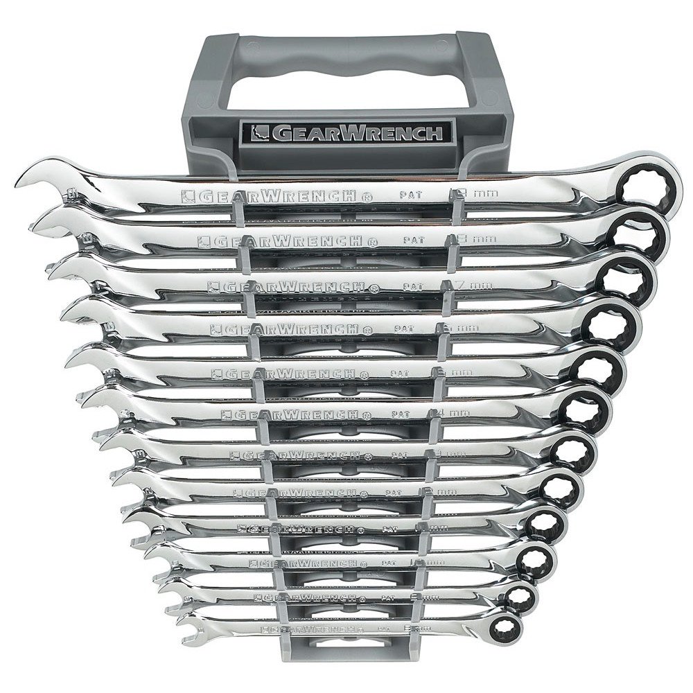 GearWrench 85098 12-Piece Metric XL Combination Ratcheting Wrench Set - Image 1