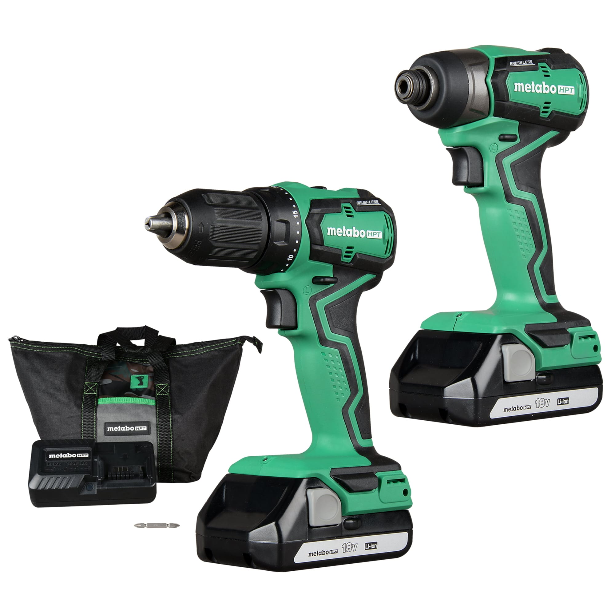 Metabo HPT MultiVolt 18-volt 2-Tool Brushless Power Tool Combo Kit with Soft Case (2-Batteries Included and Charger Included) - Image 1