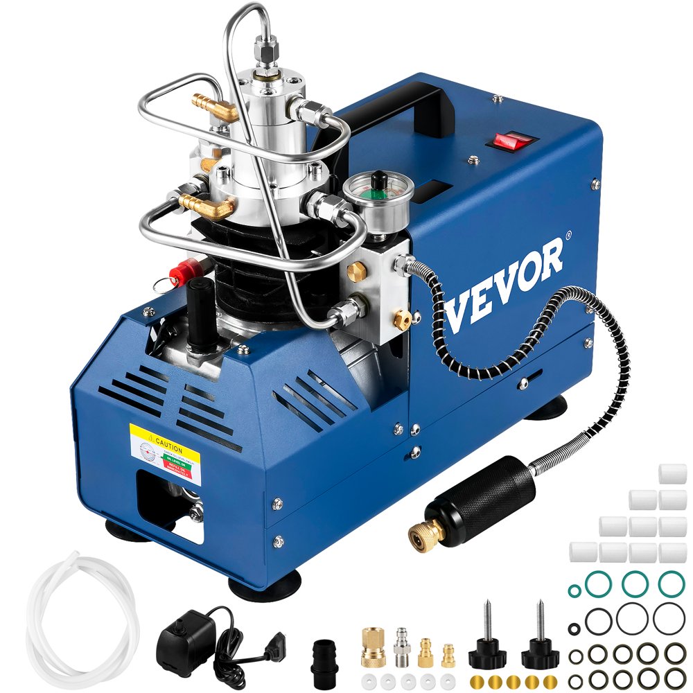 VEVORbrand High Pressure Compressor, 4500PSI/30MPA/300BAR High Pressure Air Compressor, 1800W 110V Automatic Stop Air Rifle Compressor for Paintball Air Rifle, PCP Rifle, Air Pistol, Diving Bottle - Image 1