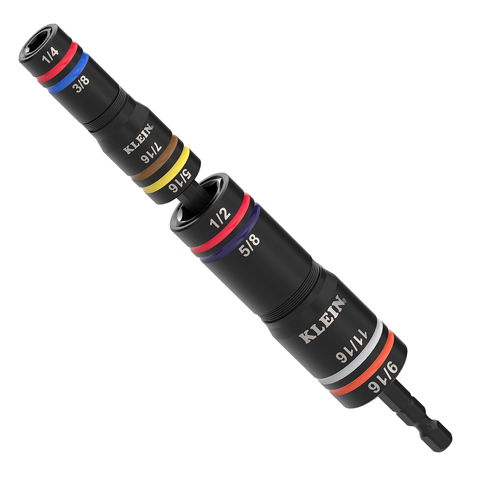Klein Tools Quad-8 Deep-Well Heavy-Duty Impact Flip Sockets, SAE, 3-Piece - Image 1